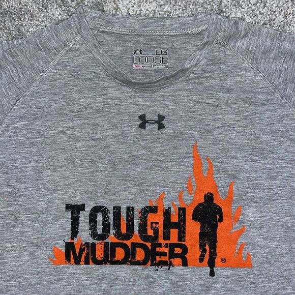 Gray UA Under Armour Tough Mudder Electro Shock Therapy work out T shirt L NWOT - Picture 4 of 5